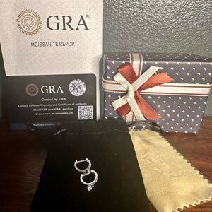 New in box!  Moissanite hoop earrings - excellent cut, high quality, certified!